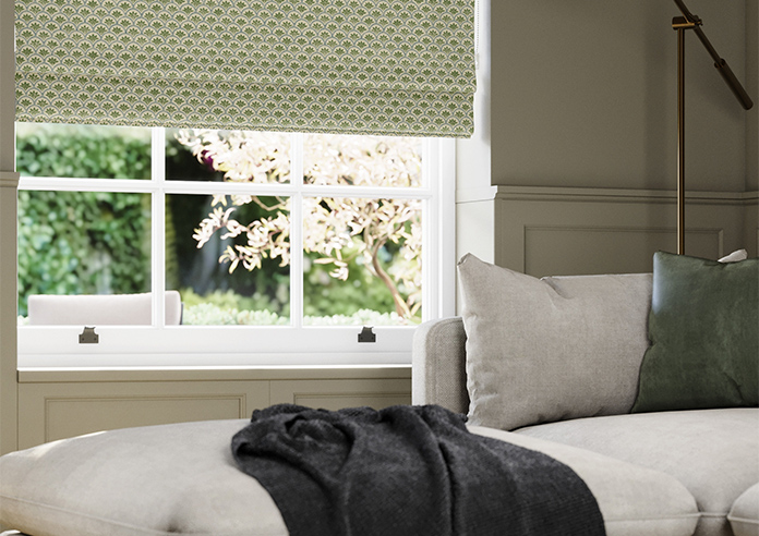 Land & Shore Dawn, Green - Twist&Fit Roman Blind - Image 5